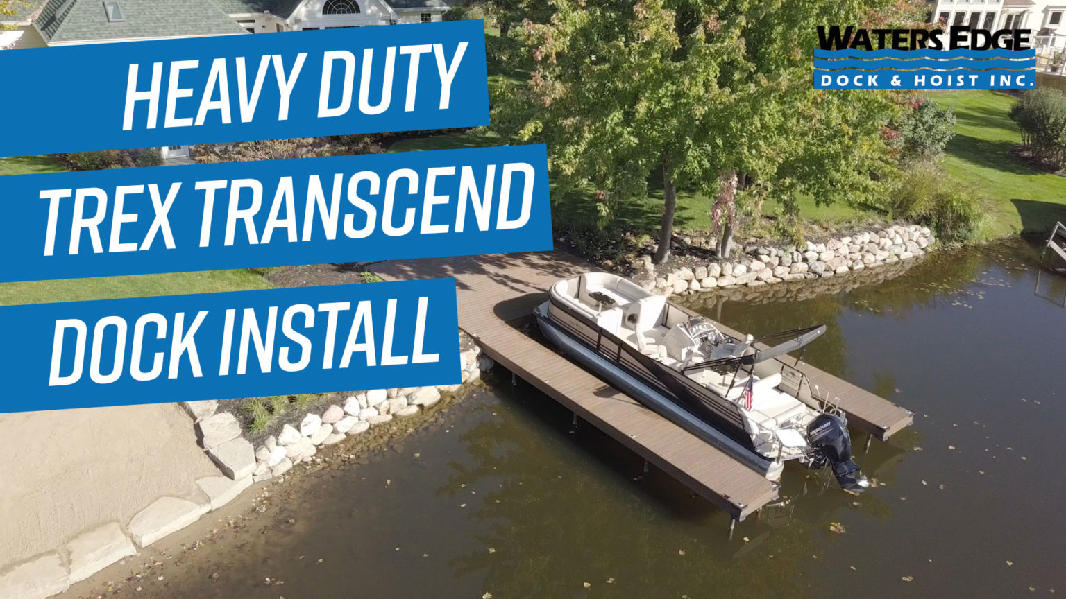 Custom Trex Transcend Dock Install Water's Edge Dock and Hoist
